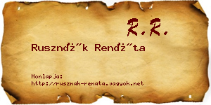 Rusznák Renáta névjegykártya